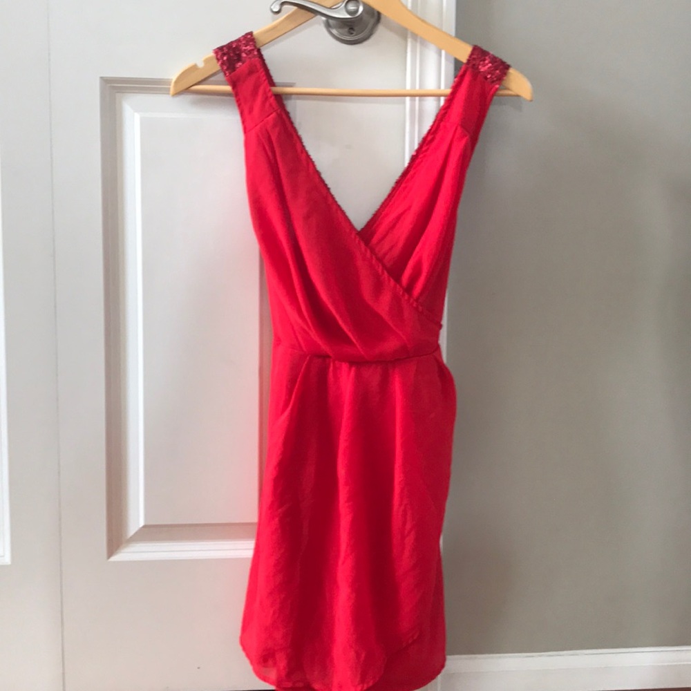 Cross back red Windsor dress size S